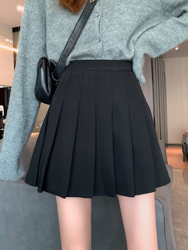 Autumn And Winter 202 Versatile Coffee Color A-Line Short Skirt Women's High Waist Wrapped Hip Skirt Small And Slim Pleated Half Skirt