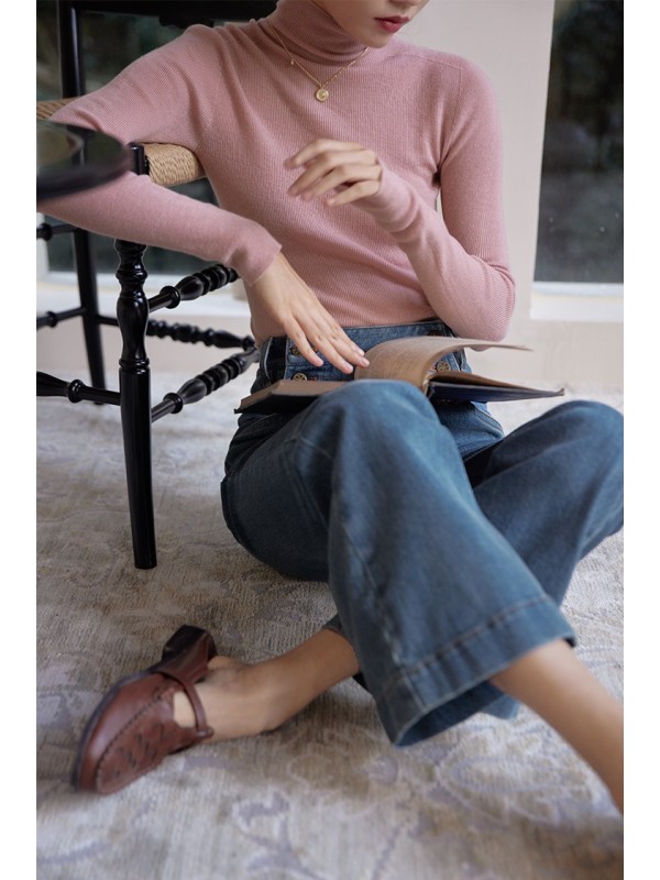 All Wool Seamless One Piece High Neck Underlay Knit 2023 Autumn/Winter New Solid Color Underlay Top