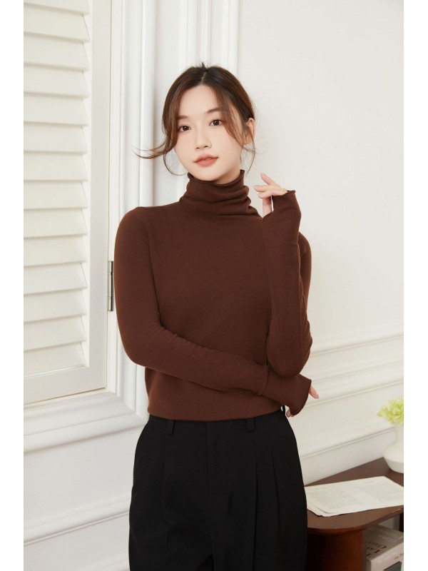 Stacked Collar 2023 Spring And Autumn New Sweater Women's Autumn And Winter Long Sleeve Underlay Thin High Collar Underlay Knit Top Women's